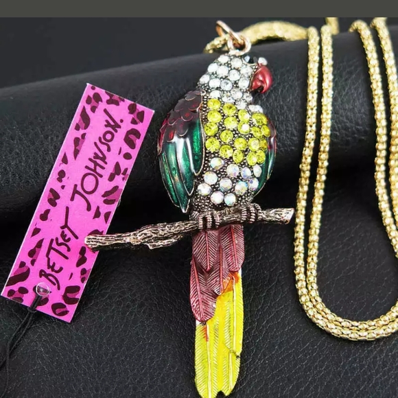 Beautiful Betsey Johnson Rhinestone Parrot - Picture 3 of 3